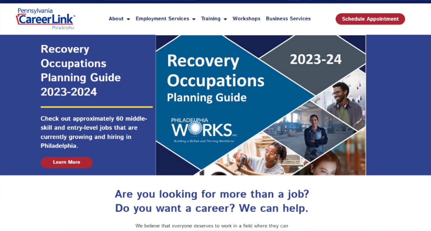 Workforce program landing page desktop screenshot